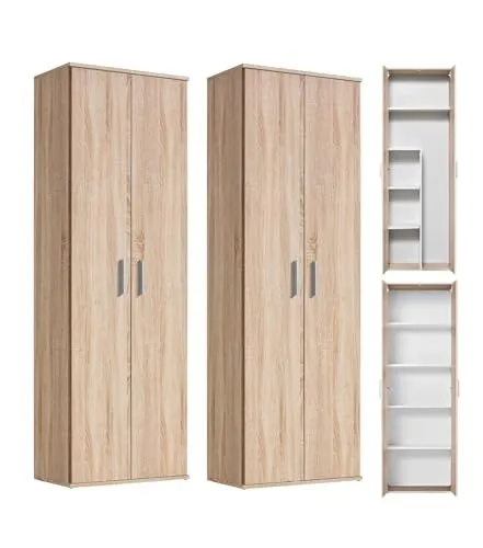 mokebo Schrank-Set Die Allzweckwaffe (2er-Set) - Schranksysteme mit vielseitigem Stauraum aus Aktenschrank & Besenschrank, ideal für kleine Räume. Made in Germany, einfache Montage und direkte Lieferung zu dir nach Hause.