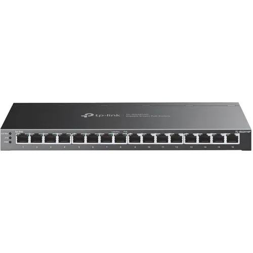 TP-Link Omada SG2016P 16-Port Gigabit Smart Switch mit PoE+ - Managed Switch mit 16 Ports und 8 PoE+ Anschlüssen, ideal für die einfache Integration von IP-Kameras und Access Points in Ihr Netzwerk.