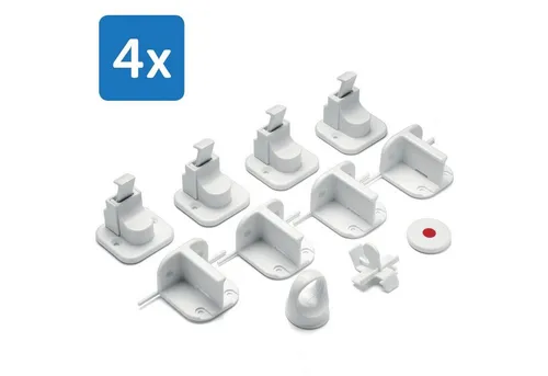 reer Vorteilspack Magnetschloss, 4 Stück - Kindersicherungen mit unsichtbarem Magnetverschluss, sicher und einfach zu montieren – ideal für Schränke und Schubladen, schützt Dein Kind zuverlässig.