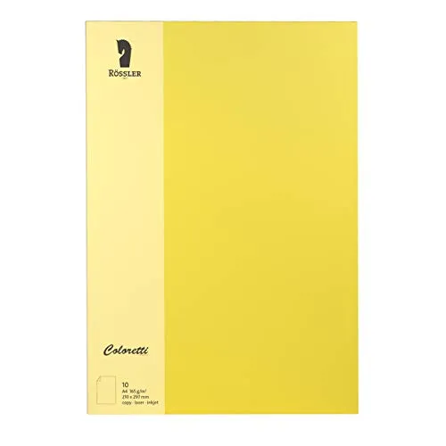 Rössler 220726543 - Coloretti Briefpapier, 165g/m², DIN A4, goldgelb, 10 Blatt