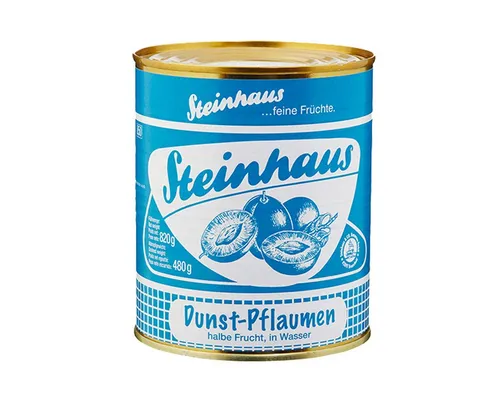 Steinhaus Obstkonserve, Steinhaus Dunst Pflaumen feine Früchte Pflaumen im Wasser 850ml