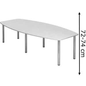 Hammerbacher Konferenztisch KT28C, 280 cm, weiß in weiß von Hammerbacher