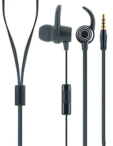 SCHWAIGER KH470S 512 In-Ear Kopfhörer mit Silikon Ohrpolster Kabelmikrofon Slim-Kabel Annahmetaste Klinkenstecker Noise-Cancelling kabelgebunden 1,2m 100dB schwarz