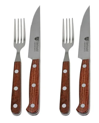 GRÄWE Steakbesteck 4-tlg. - Elegantes Set mit Palisander-Holzgriff - Steakbesteck für 2 Personen, mit edlen Edelstahlmessern und Gabeln. Der Palisander-Holzgriff sorgt für eine besondere Eleganz beim Grillabend.
