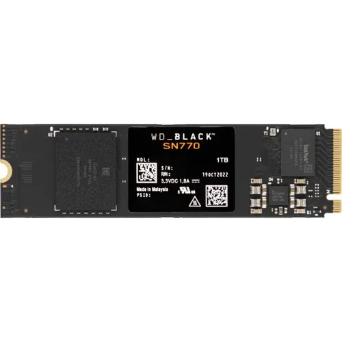 WD BLACK SN770 NVMe SSD 1 TB - High-Performance Gaming SSD, blitzschnelle 5.150 MB/s für sofortigen Spielspaß und reduzierte Ladezeiten