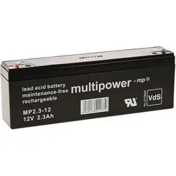 Powery Bleiakku (multipower) MP2,3-12 kompatibel mit Panasonic LC-R122R2PG - Schwarz
