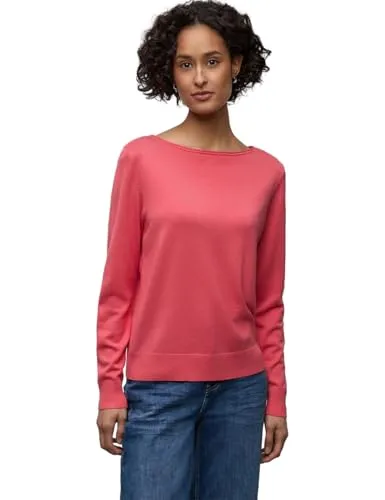 Street One Damen Basic Pullover – Vielseitiger Strickpullover - Schlichter Strickpullover mit U-Boot-Ausschnitt und langen Ärmeln, ideal für lässige Outfits und jeden Anlass.