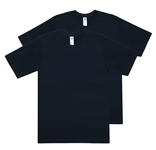 HAASIS BODYWEAR, Herren T-Shirt 2er Pack, GOTS zertifiziert, Rundhals, 1/2 Arm,Single Jersey, reine Bio Baumwolle, Made in Europe, Größe:3XL, Farbe:schwarz