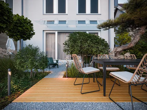 Terrassendiele Douglasie 28 x 145 mm - 3 Meter Länge, fein oder grob geriffelt - Hochwertige Douglasie Terrassendiele für langlebige Außenbereiche. Ideal für die Gestaltung Ihrer Terrasse mit natürlichem Charme und stabilen Eigenschaften.