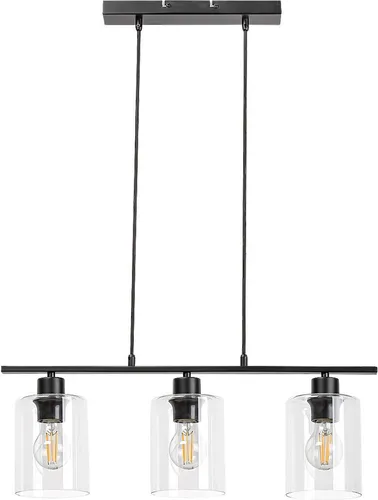 Rabalux 5078 Pendelleuchte Miroslaw, 3 Spots, E27, schwarz - Industrielle Pendelleuchte mit 3 E27-Fassungen, ideal für stilvolle Büros. Modernes Design und hochwertige Materialien sorgen für eine ansprechende Beleuchtung.