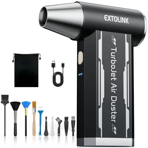 L8 Elektrische Staubgebläse 180,000 U/min Druckluftspray mit 4-Speed TurboJet Mode, 8000mAh Akku & PC Cleaning Druckluft Kit, Compressed Air Duster für Desktop, PC, Tastatur, Laptop, Car