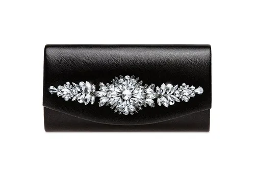Caspar Clutch TA509 Damen Metallic Clutch Abendtasche mit ausgefallenem Strass Dekor