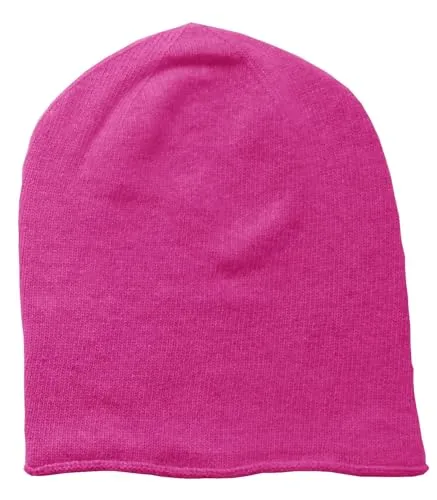 Mississhop 381 Strickmütze Kaschmir Beanie Mütze Slouch/XXL Schal/Handschuh Magenta Pink Hell Einheitsgroesse Muetze
