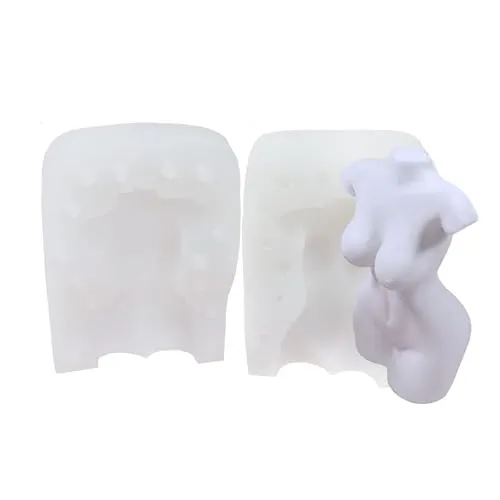 Kerzenform Silikon Körper Frau mit großen Brüsten, aufklappbar, Kerzen Silikonform, DIY Körper Statue Kerze Dekor Kunst Handwerk, Gussform Kerzengießen Seifen Form Wachs Gießform