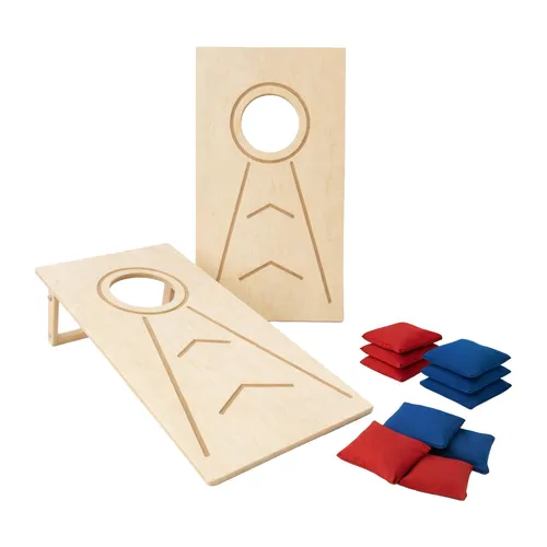 Cornhole PartySpiele Outdoor Indoor, Strandspiel | Wurfspiel für Kinder und Erwachsene Inklusive Säckchen . – 2 × Cornhole Boards & 2 × 5 Säckchen