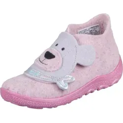 Superfit Mädchen HAPPY Hausschuhe, ROSA/GRAU 5500 - Kuschelig und flexibel - Hausschuhe für Mädchen aus weichem Wollfilz mit wärmender Schurwolle und liebevoller Tierkopf-Applikation. Die flexible Sohle ermöglicht ein natürliches Abrollen.