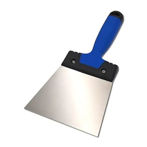 DEWEPRO Fugenspachtel 160 mm – Säurebeständige & rostfreie Edelstahlklinge – Ergonomischer 2-Komponenten Softgriff – Profi Flächenspachtel für Fugen, Fliesen & Renovierung