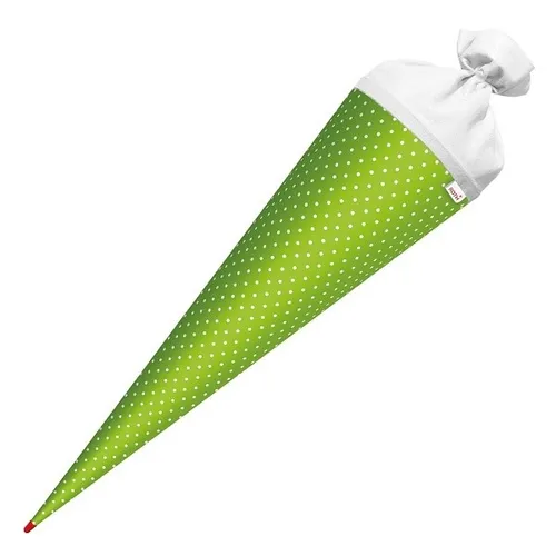 Roth Bastelschultüte Grün mit weißen Punkten 70 cm
