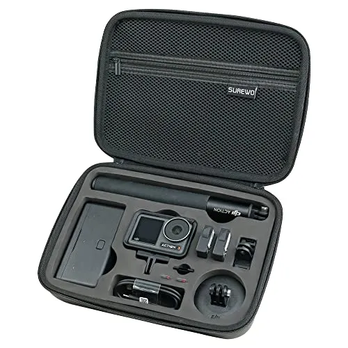 SUREWO Surface-Waterproof DJI Action 5 Pro Carrying Case, tragbare Reisetasche kompatibel mit DJI Osmo Action 5 Pro/4/3 Adventure Combo Zubehör