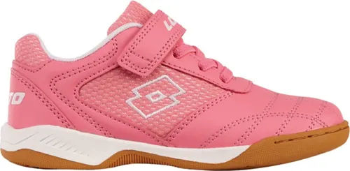 Lotto Hallenschuh - Kinder Sneaker in rosa 33 EU - Sportlicher Kinder Sneaker in kinderfußgerechter Passform mit elastischem Klettverschluss für optimale Anpassung und Komfort beim Spielen.