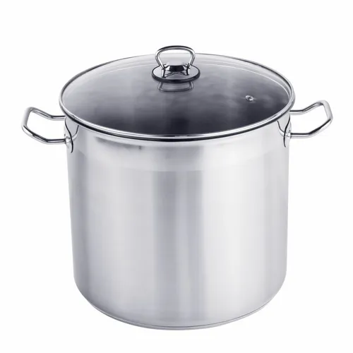 Gravidus Edelstahl Universaltopf 20 Liter - Kochtopf mit bruch- und hitzebeständigem Glasdeckel, ideal für alle Herdarten und spülmaschinengeeignet – perfekt für große Kochvorhaben!