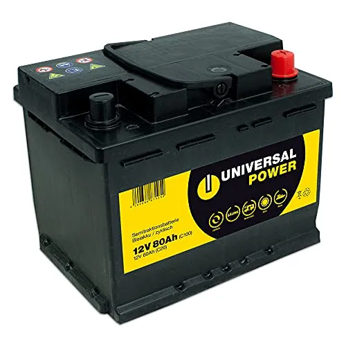 Universal Power 12-80 Weidezaunbatterie 12V 80Ah - Sonstige Elektroinstallationsartikel - Ideal für Weidezaun, mit dickeren Bleiplatten für tiefere Entladung und sofort einsatzbereit.