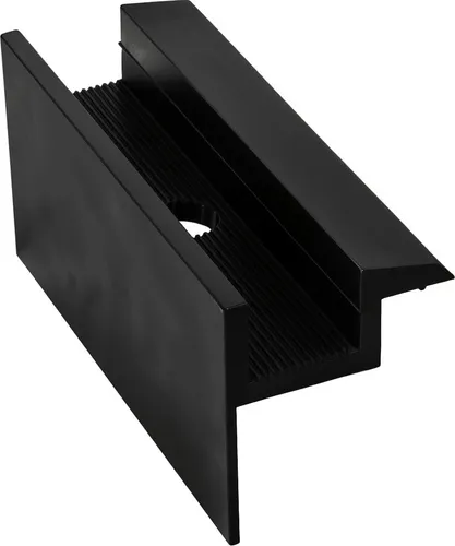 Endklemme schwarz für 30mm Solarmodul im Befestigungsset mit Nutenstein, Zylinderkopfschraube, Federring - Aluminium Solar PV Modul Montage Halterung