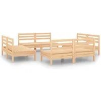 vidaXL 8-tlg. Garten-Lounge-Set aus massivem Kiefernholz - Gartenmöbel-Set für entspannte Stunden im Freien, aus robustem Kiefernholz, ideal kombinierbar mit modularen Elementen für individuelle Konfigurationen.