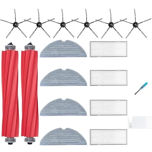 INF Ersatzteile Zubehör für Roborock S7/S7 Plus/S7 MaxV/S7 MaxV Ultra, 2xHauptbürste, 4xHEPA-Filter, 4xWischpad, 6xSeitenbürste, 1xReinigungsbürste, 1xSchraubendreher