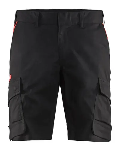 BLÅKLÄDER Industrie Shorts 14461832 Schwarz/Rot – Robuste Arbeitshose - Hochwertige Industrie Shorts für den professionellen Einsatz, strapazierfähig und komfortabel, ideal für heiße Arbeitstage.