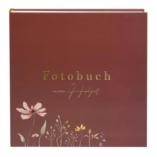 Goldbuch Fotobuch Hochzeit Blütenliebe Bordeaux