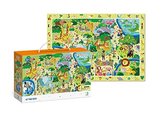 Dodo D300259 Educational at The Zoo Observation Puzzle 80 Pieces, Various