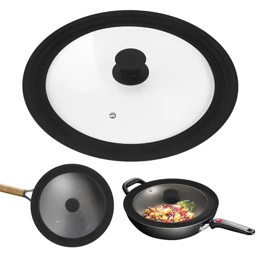 Universaldeckel,28/30/32cm Pfannendeckel Universal,Universal Deckel für Töpfe und Pfannen, Hitzebeständiger Universaldeckel aus Silikon für Küchenpfannen, Bratpfannen und mehr