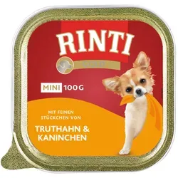 Rinti Gold Mini Truthahn und Kaninchen 100 g - Vollnahrung für kleine Feinschmecker, schmackhaft und ausgewogen für Ihren Hund