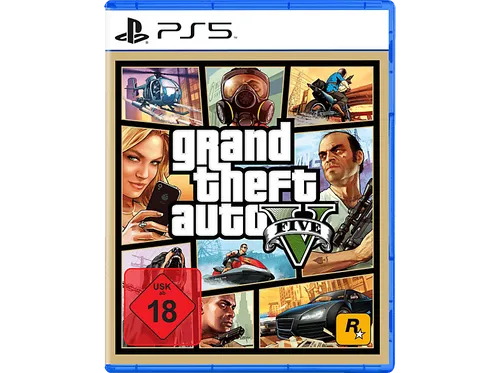 GTA 5 - Grand Theft Auto V für PS5 - PS5 Spiel ab 18, mit atemberaubender Grafik, schnelleren Ladezeiten und neuen Inhalten für GTA Online – erlebe Los Santos wie nie zuvor!
