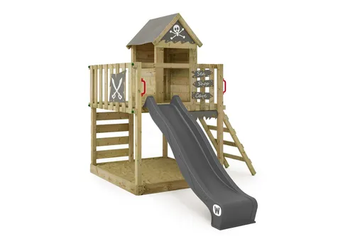 Wickey Smart Life Holzspielhaus mit Rutsche und Sandkasten