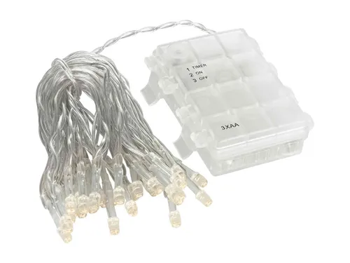 Linder Exclusiv GmbH LED-Lichterkette, Batterie 4,35m 30 LEDs warmweiß 6/18h Timer für außen
