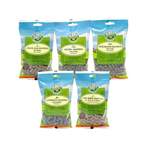 Mix 5 Soft-snacks - Freiland-Happen 200g + Heide-Happen 200g + Wildbach-Happen 2