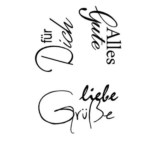 Efco Stempel Clear liebe Grüße, transparent, A7/ 74 x 105 mm, 3-teilig