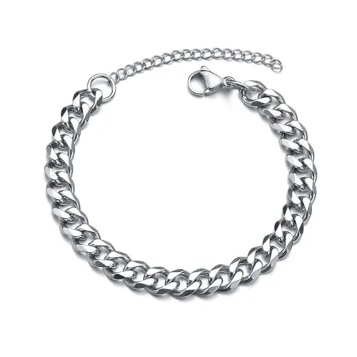 Hochwertiges Herrenarmband Edelstahl Größe verstellbar silber Edelstahlarmband Metallarmband Herren Männer Herrenschmuck Panzerarmband