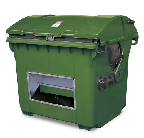 BRB-Lagertechnik Mülleimer Streugutbehälter 1100 Liter - Robuster XXL-Streugutbehälter aus hochwertigem HDPE-Kunststoff, ideal für den Außeneinsatz. Mit großem Runddeckel und komfortabler Entnahmeöffnung für einfaches Befüllen und Entnehmen von Streumaterial.