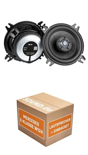 Lautsprecher Boxen Einbaupaket für Eton PFX10 kompatibel mit Mercedes E-Klasse W124 + Kombi hinten | 2X Tief-Mitteltöner mit integriertem Hochtöner 80W MAX