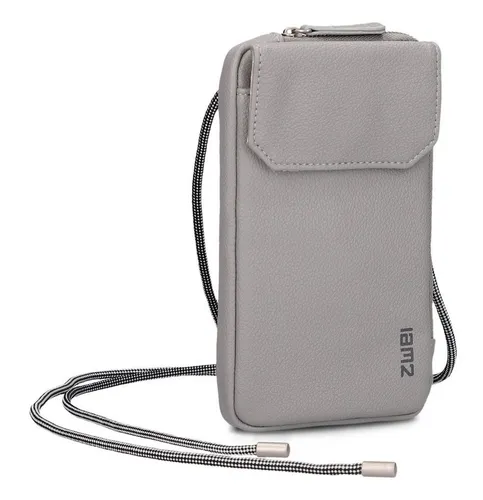 ZWEI Tasche Accessoire MADEMOISELLE.M MP30 foggy - Stylische Umhängetasche für Smartphones bis 16x9 cm, mit sicherem Magnetverschluss, Reißverschlussfächern für Geld, Schlüssel und Karten. Ideal für unterwegs!
