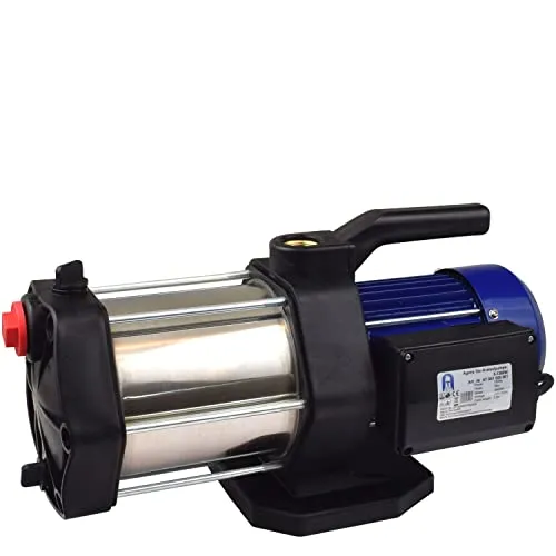 Agora-Tec® Kreiselpumpe 5-1300W - 5-stufige Hochleistungs-Kreiselpumpe - Robuste 5-stufige Kreiselpumpe mit max. 5400 l/h und 5,6 bar Druck. Ideal für Brunnen und Zisternen, sehr laufruhig mit nur 47 db und werkzeuglosem Befüllen.