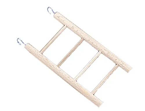 Nobby 31554 Holzleiter 4 Sprossen - Käfigzubehör für Kanarien und Sittiche, robust und platzsparend 18 x 7 cm