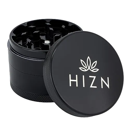 Keramik Grinder Crusher 4-teilig Ø 63mm – Premium Grinder mit Nanokeramik-Beschichtung, Kräutermühle, Antihaft & langlebig, inkl. Zubehör-Set (Schwarz)