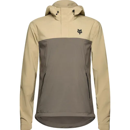 FOX Racing Ranger Wind Pullover - Beige XXL Fahrradjacke - Stylische, winddichte Fahrradjacke in Beige (Gr. XXL) mit Kapuze und Stretch, ideal für Mountainbiker. Perfekt für Outdoor-Abenteuer!