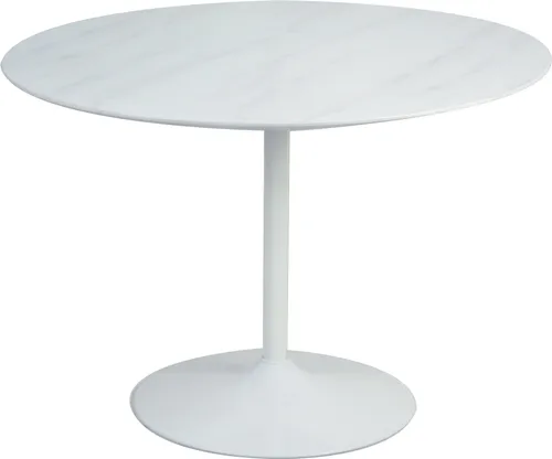 SalesFever Rund-Esstisch Ø 110 cm – Elegante Marmoroptik - Esstisch mit stilvoller MDF Tischplatte in Marmoroptik und robustem Metallgestell, ideal für moderne Wohnräume. Maße: B 110 x T 110 x H 75 cm.