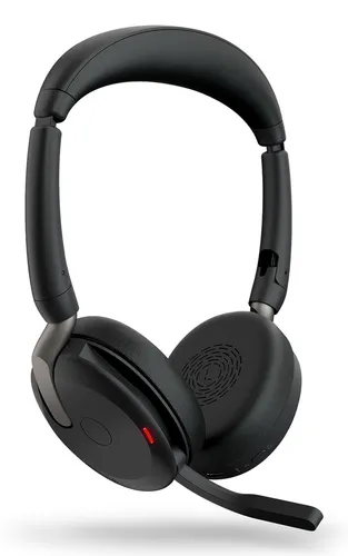 Jabra Evolve2 65 Flex Duo WLC - Schwarz, Stereo-Headset mit Ladepad, ideal für UC und USB-A-Anschluss