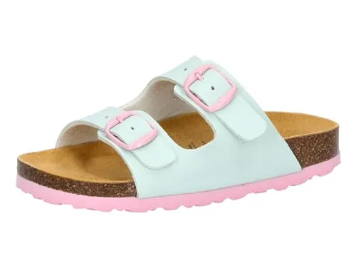 Lico Pantolette Bioline Kids - Grüne Kinder-Pantolette 30 EU - Kinder-Pantoletten in Größe 30, aus hochwertigem Synthetik und mit komfortabler Ledersohle, ideal für den Sommer!